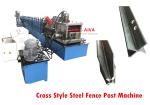 Cross Style Steel Fence Post Machine , Palisade fence Roll Forming Machine