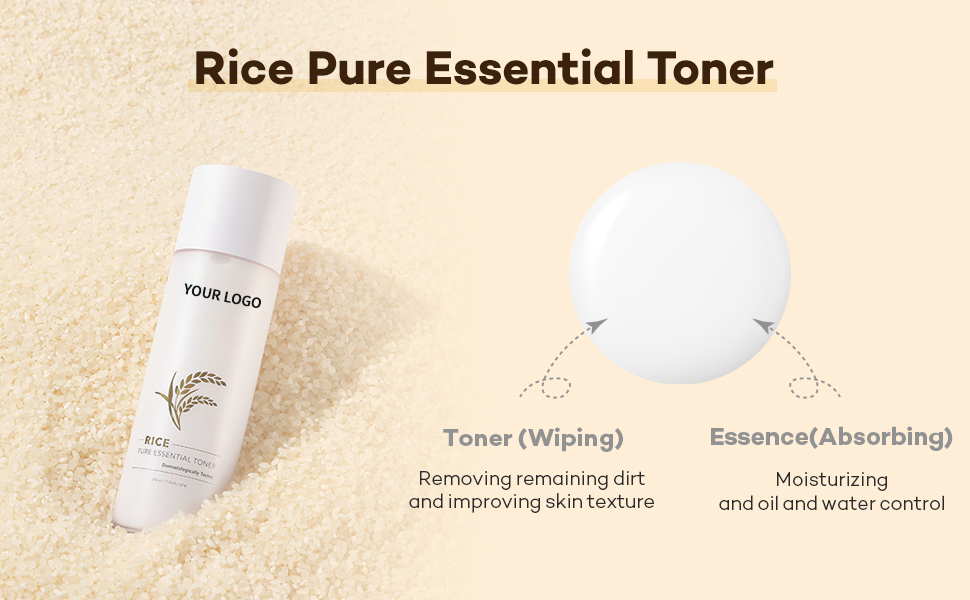 Organic Rice Facial Skin Toner Korean Private Label Wholesaler Face Moisturizer Water Rice Pure Essential Toner
