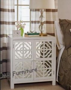 Wholesale Wooden Door White Mirrored Buffet Cabinet , Living Room Mirrored Buffet Furniture from china suppliers