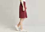 Red Corduroy Wrap Ladies Dress Skirt Knee Length Casual High Waist Skirt