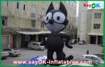 6mH Oxford Cloth Black Inflatable Cartoon Characters , Inflatable Cat
