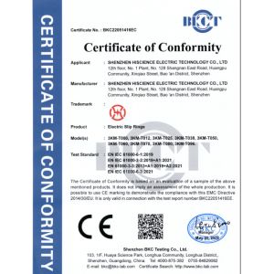 Shenzhen Hiscience Co., Ltd. Certifications