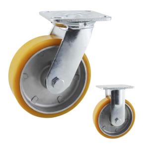 Wholesale PU 200mm 990lbs Loading Heavy Duty Casters With Aluminum Core from china suppliers