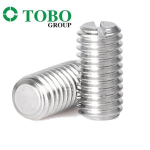 Wholesale Stainless steel slotted set screw with slotted flat grub screw GB73 DIN551 from china suppliers