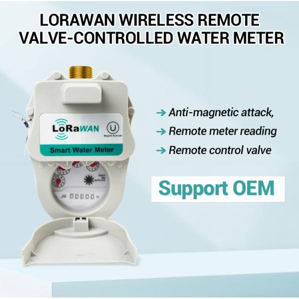 Wireless Remote Water Meter Reading Post Paid Brass Body Water Meter with Valve Lorawan
