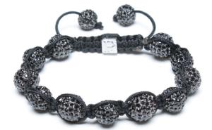 Wholesale Adjustable Shamballa Bracelet, Black Rhinestone Ball from china suppliers