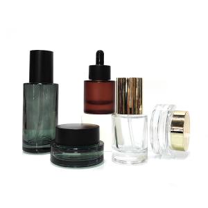 Wholesale Logo Silk Print Glass Cosmetic Bottles Flat Shoulder Empty Serum Bottle With Droppe from china suppliers