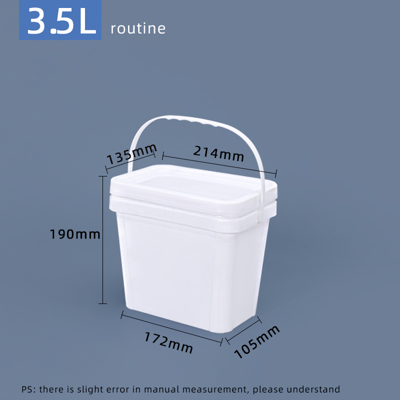 Professional Rectangle Airtight Bucket With Handle Lids 3.5L 5L 6L 20L Capacity