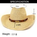 Western Cowboy Outdoor Beach Rolled Big Brim Straw Hat for men and women