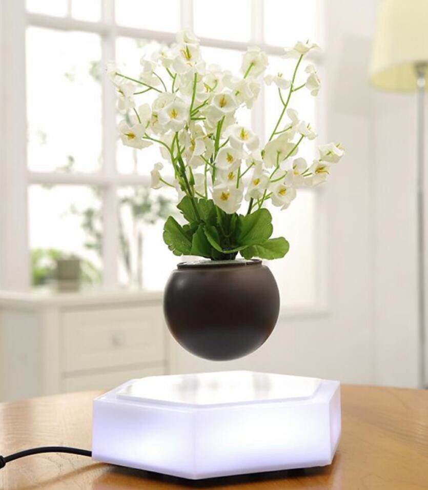 Levitating Air Bonsai Pot Rotation Planters Magnetic Levitation Suspension Flower Floating Pot Potted Plant Desk Decor