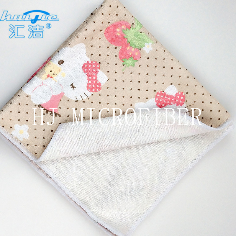 Printed Microfiber Cloth Baby Hand Towel Household Cleaning Towel Grey Color 40*40