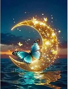 Wholesale 30X40cm Big Moon Diamond Painting Set Full Drill Diamond Art Canvas For Beginners from china suppliers