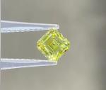 Synthetic High Clarity vS1 Lab Grown Yellow Diamond Asscher Shaped