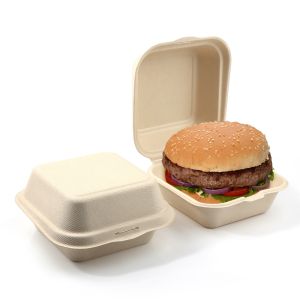 Buy cheap Compostable Ecofriendly Sugarcane Bagasse Take Away Burger Box Biodegradable from wholesalers