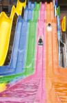 children park equipment small rainbow spiral slide for family play