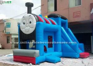 Wholesale Huge Outdoor Thomas Train Inflatable Bounce Houses With Slide Blue Color from china suppliers
