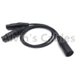 Dual Track Audio Arri Power Cable XLR 5 Pin Male To 2 XLRs 3 Pin Female