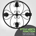 Sturdy Rolling Plant Stand Heavy-Duty Wrought Iron Plant Dolly for Floor