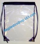 vinyl drawstring organza gift bags, PVC Drawstring cosmetic clear vinyl bags,