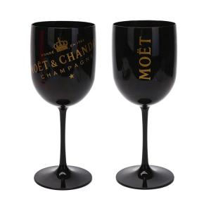 Wholesale Fashions 450ml Black Reusable Plastic Wine Glasses Moet &amp; Chandon acrylic champagne flutes from china suppliers