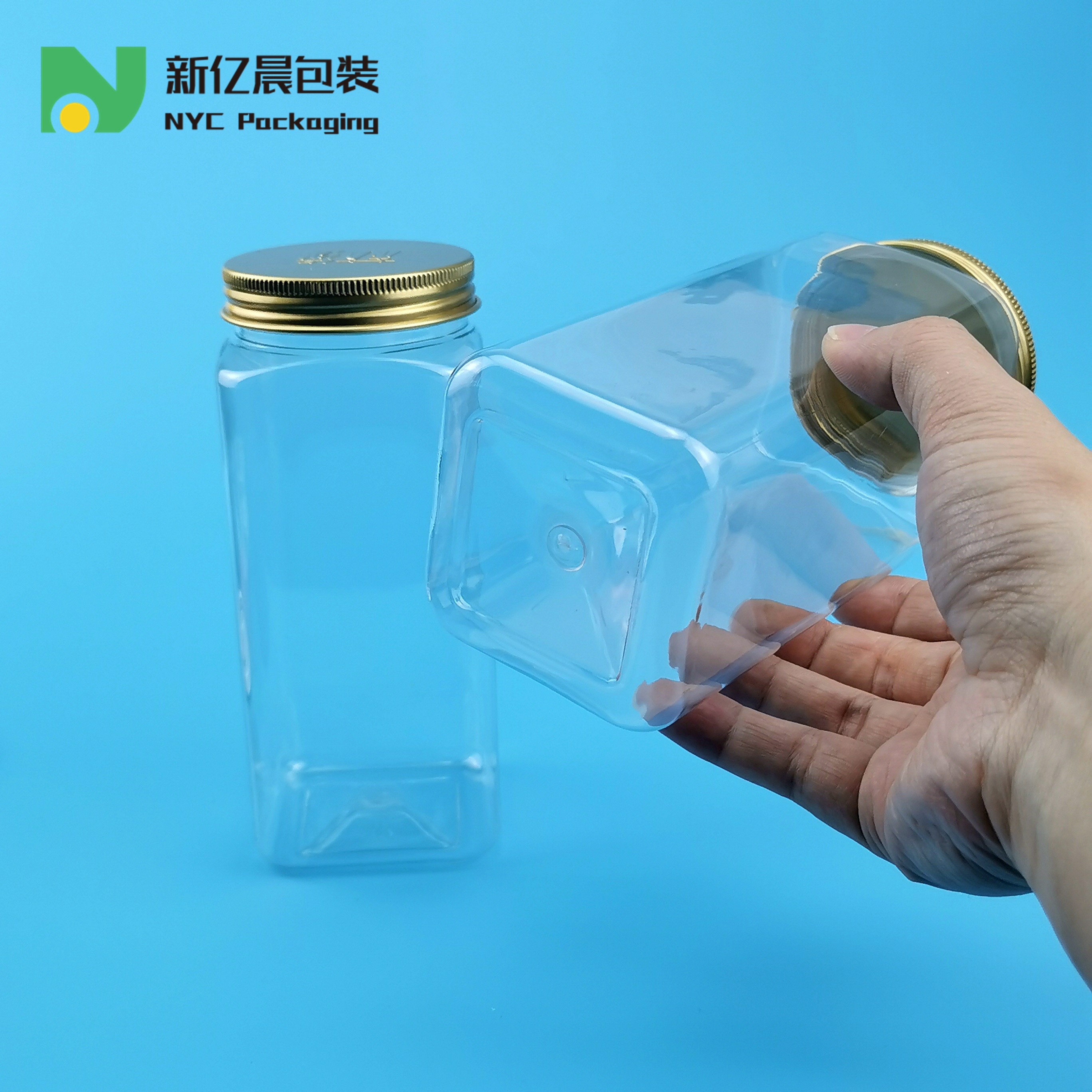 50ml 1500ml Clear Plastic Cookie Jar With Aluminum Caps