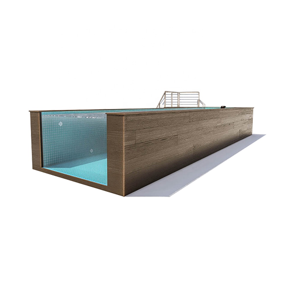 Lucite Acrylic Above Ground Modular Container Home Pool with Clear Wall Window Design
