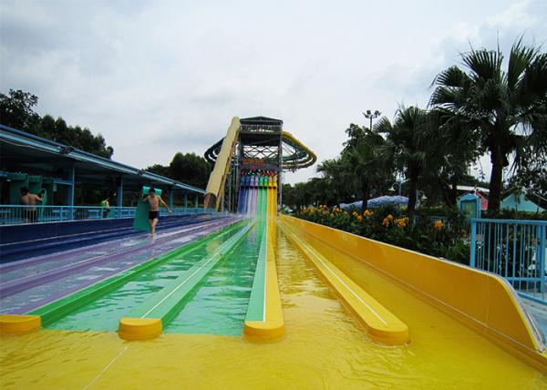 Multi Lane Racing Rainbow Water Slide Fiberglass Outdoor Spray Park Games