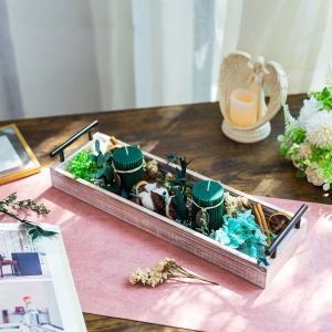 Wooden Decorative Tray Handcrafted Wooden Tray for Home Decor Stylish Storage