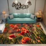 Flower Pattern Aesthetic 3D Modern Figure Artistic Living Room Carpet Hotel Area