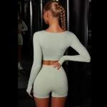 XS-5XL Long Sleeve Fitness Crop Top