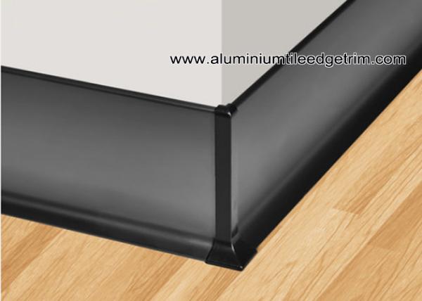 Kitchen / Bathroom Bottom Line Aluminium Skirting Board Matt Black 60mm / 80mm /