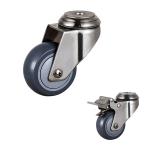3'' Waterproof Trolley Fixed PU Stainless Steel Caster Wheels