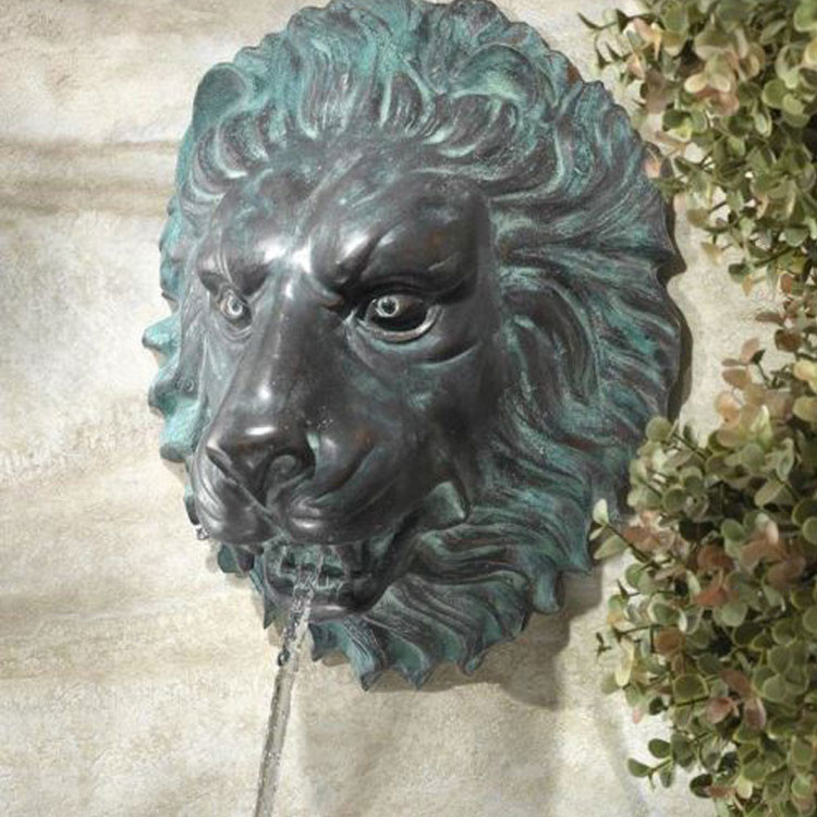 Rusted Metal Sculpture Crafts Outdoor Garden Decorations Cast Iron Animal Head Statue
