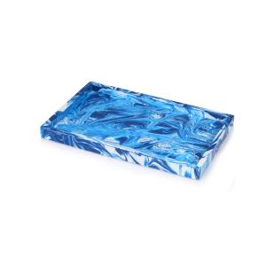 Wholesale hotel resin products blue &amp; white rectangular flat resin tray for 5-star hotel from china suppliers