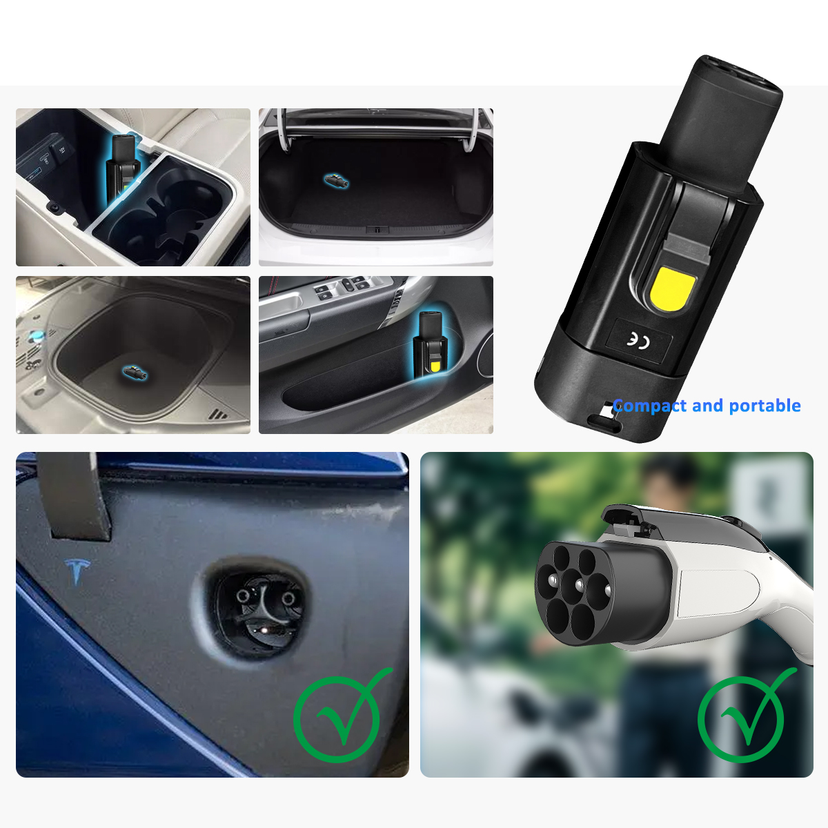 GBT Charging Pile Plug to Tesla Car 32A 220V Electric Vehicle Charger for Retrofit/Upgrade and Energy-Saving Function