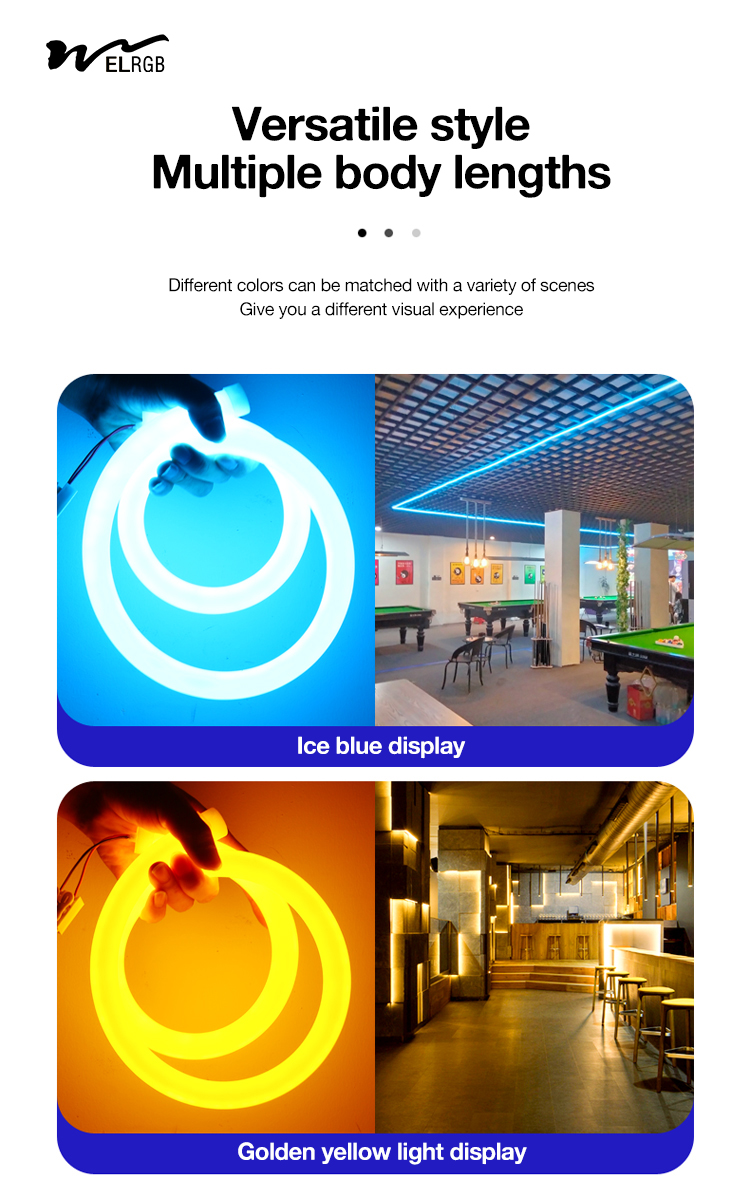 Residential 360 Degree Circular Full Body Luminescent Silicone Light Strip Low Voltage LED Soft Light Strip