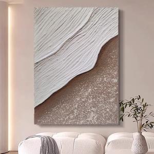 Wholesale Creative 3d Relief Painting Medium Oil Handpainted Sea Wave Texture Sandstone Painting Modern Home Decoration Wall Art Craft from china suppliers