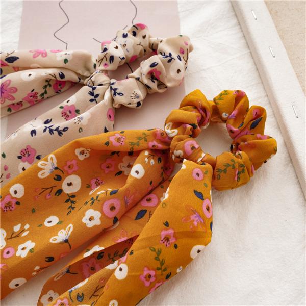 Korean flower fashion fresh hair band streamer hair bun accessories Japanese Korean ins sweet head OEM logo