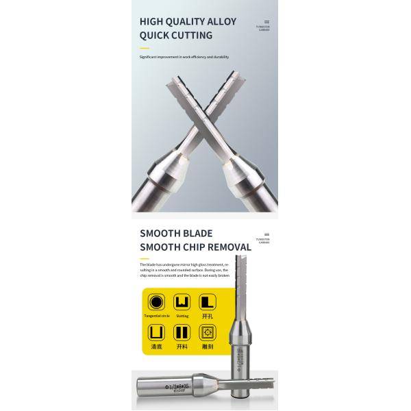 YingBa Durable Solide Carbide TCT Straight Router Bit 3 Flute Straight Milling Cutter Router Bits for Wood Slotting Woodworking