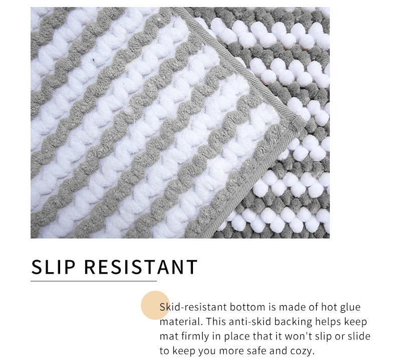 2000gsm Water Absorbent Chenille Bath Mat Runner Machine Washable