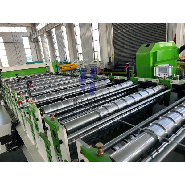 Intelligent High-Speed PLC Controlled Double Layer Trapezoidal Roll Forming Machine for Customizable Roof Panels