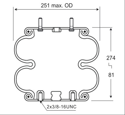 Firestone Double Convoluted Suspension Air Ride Spring W01-358-6890/20