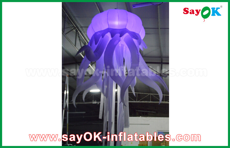 190T Nylon Cloth Jellyfish Inflatable Lighting Decoration With Led Light Party