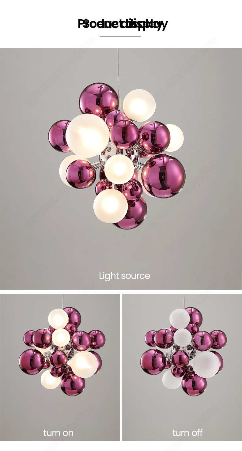 Postmodern Glass Ball Chandelier Lighting Modern Luxury LED Hanging Light(WH-MI-449)