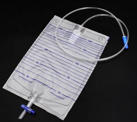 Factory Price 2000ml PVC Medical Urine Drainage Bag With T-Type Valve Anti