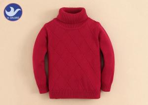 Wholesale High Turtle Neck Girls Pullover Sweaters Diamond Knit Pattern Custom Kid Jumper from china suppliers