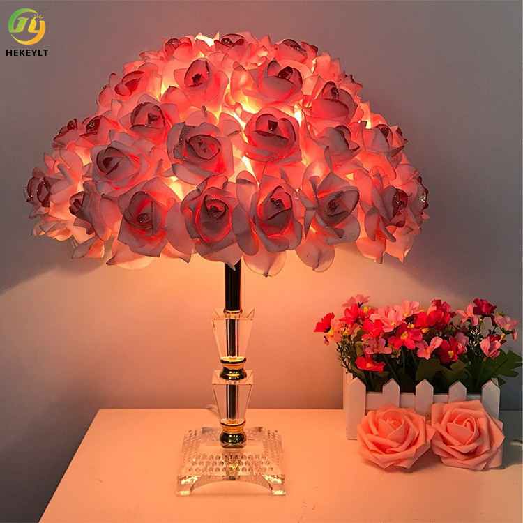 L33 X H42CM Rose Table Lamp For Wedding Bedroom Bedside