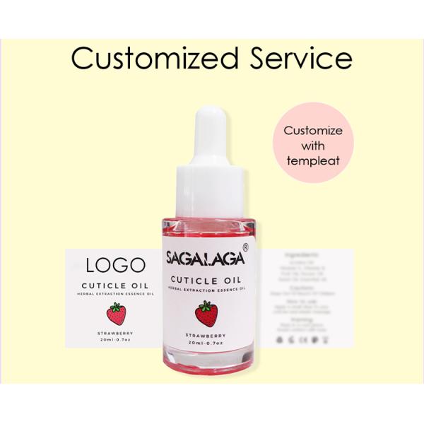 Scented Cuticle Oil Droplet Bottle with Dropper Organic pink Cuticle Oil Custom logo Packaging Scented Nail Oil Cuticle Care