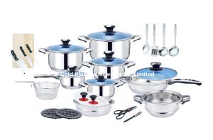 Wholesale 30pcs Picnic cookers pots and pans / saucepan stainless steel casserole and steamer high quality round bakelite mat from china suppliers