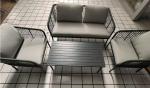 Outdoor Full Steel Polyester Rope Cushion Sofa Furniture Set